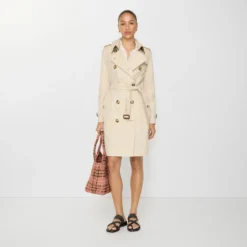 Mid-length Tropical Gabardine Kensington Trench Coat