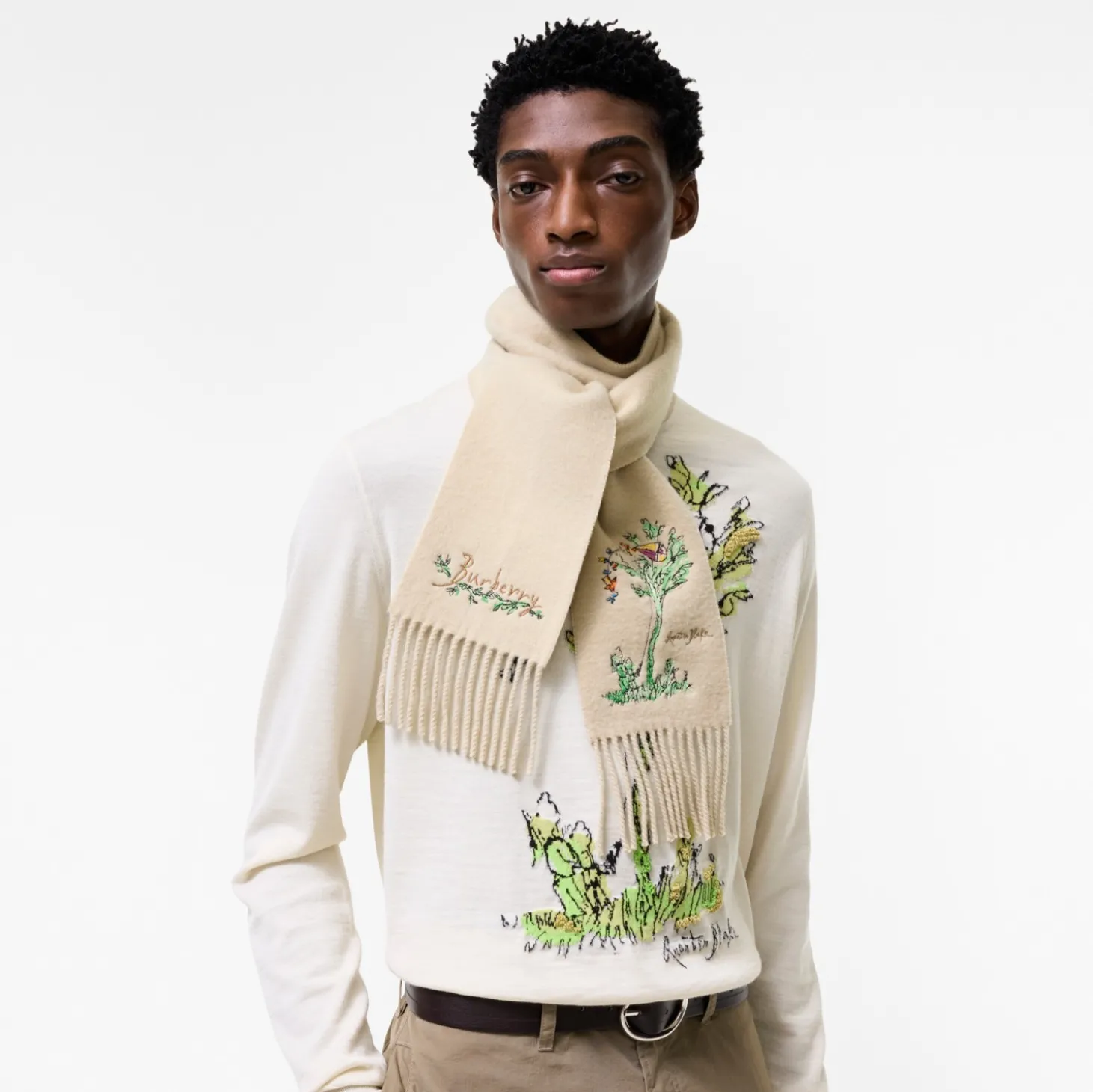 Narrow Brave Little Tree Cashmere Scarf