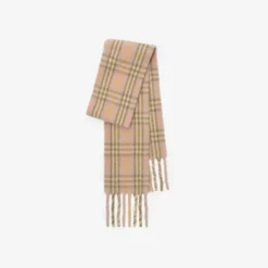 Narrow Check Alpaca Wool Blend Scarf