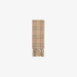 Narrow Check Alpaca Wool Blend Scarf