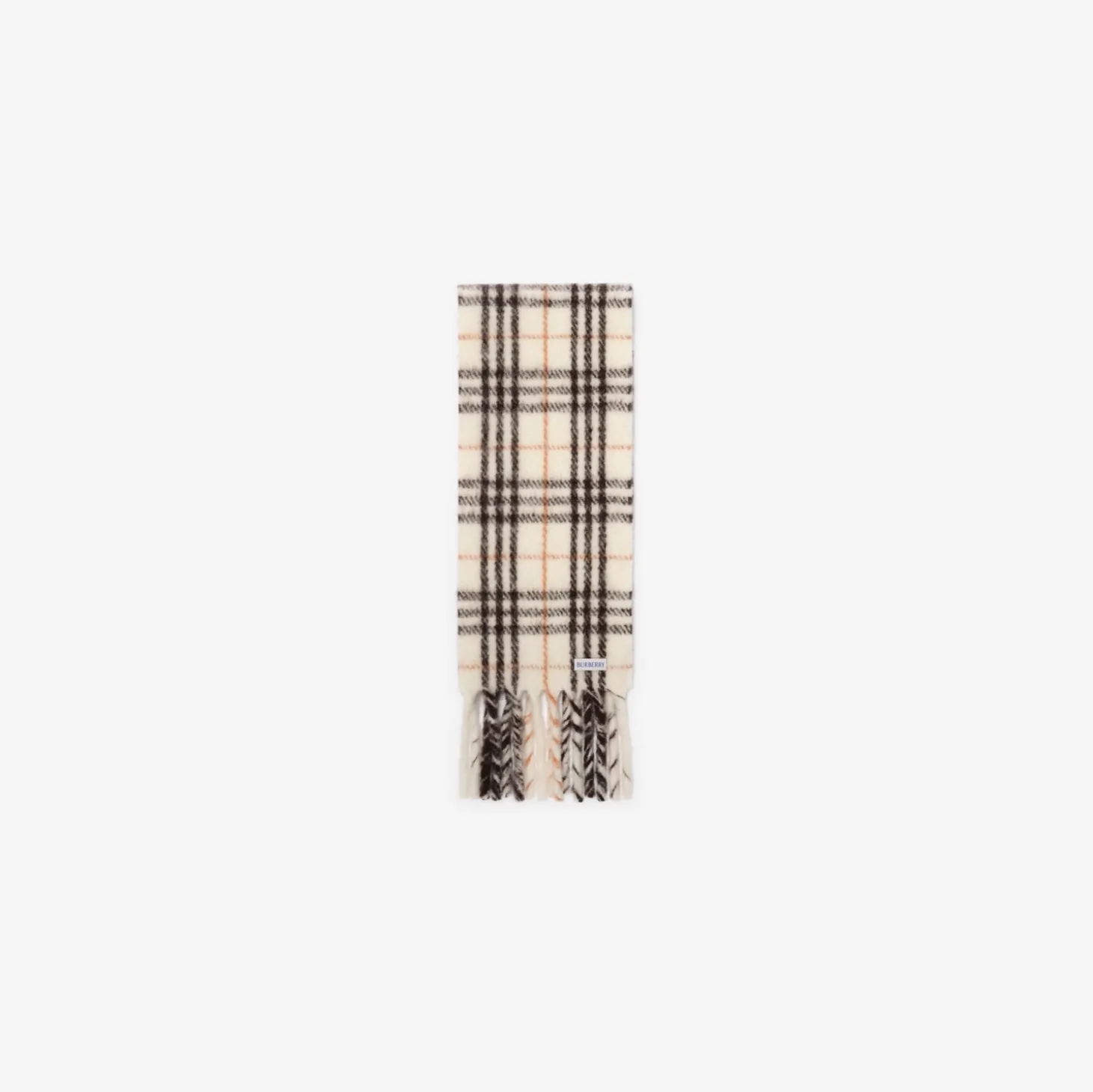 Narrow Check Alpaca Wool Blend Scarf