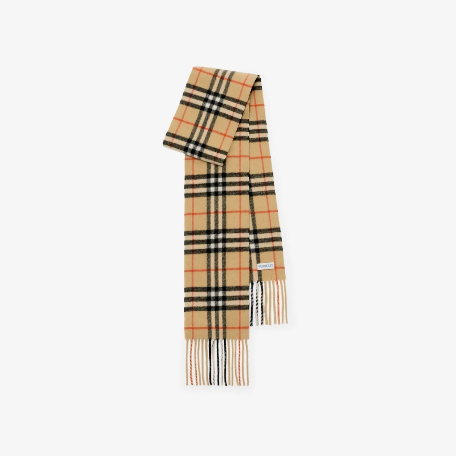 Narrow Check Cashmere Scarf