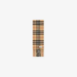 Narrow Check Cashmere Scarf