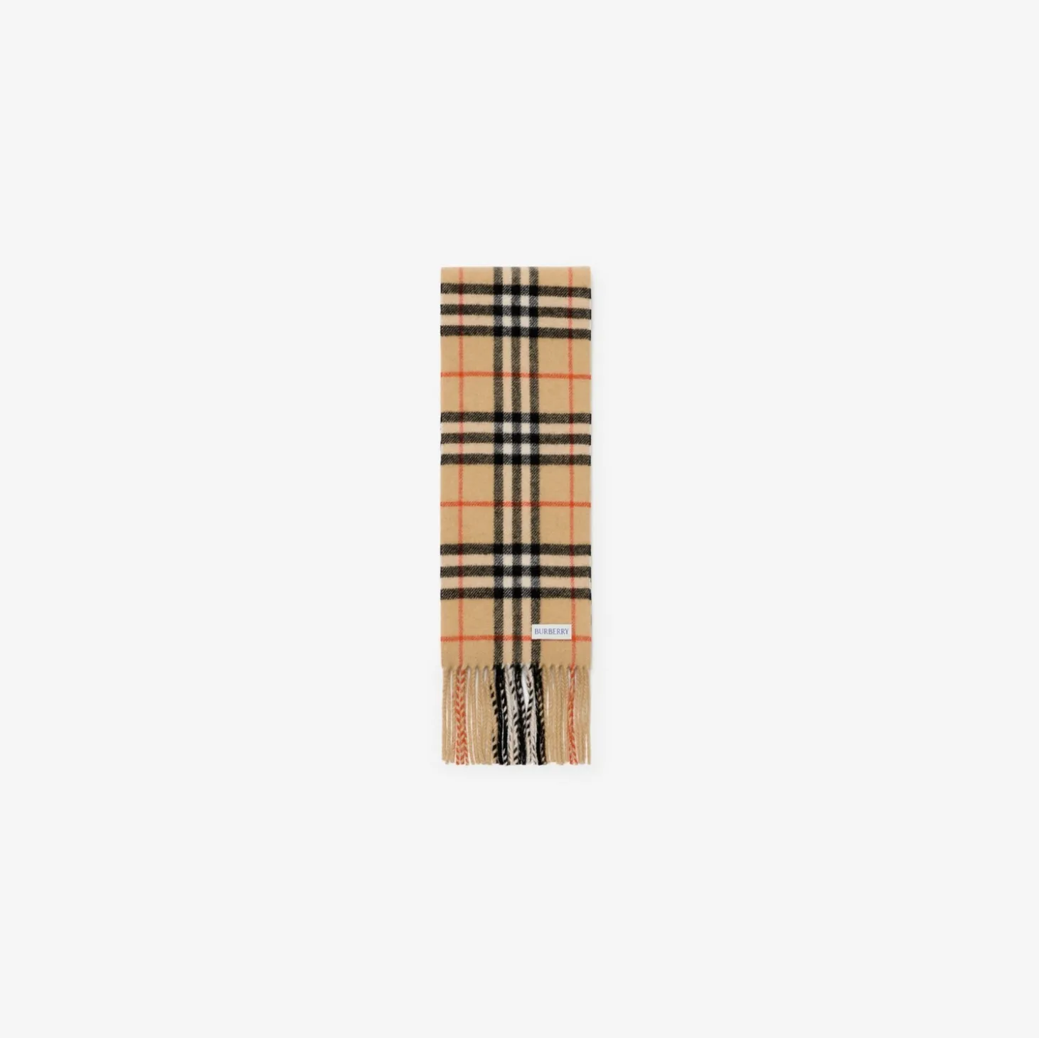 Narrow Check Cashmere Scarf