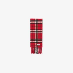 Narrow Check Cashmere Scarf