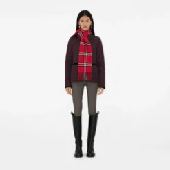 Narrow Check Cashmere Scarf