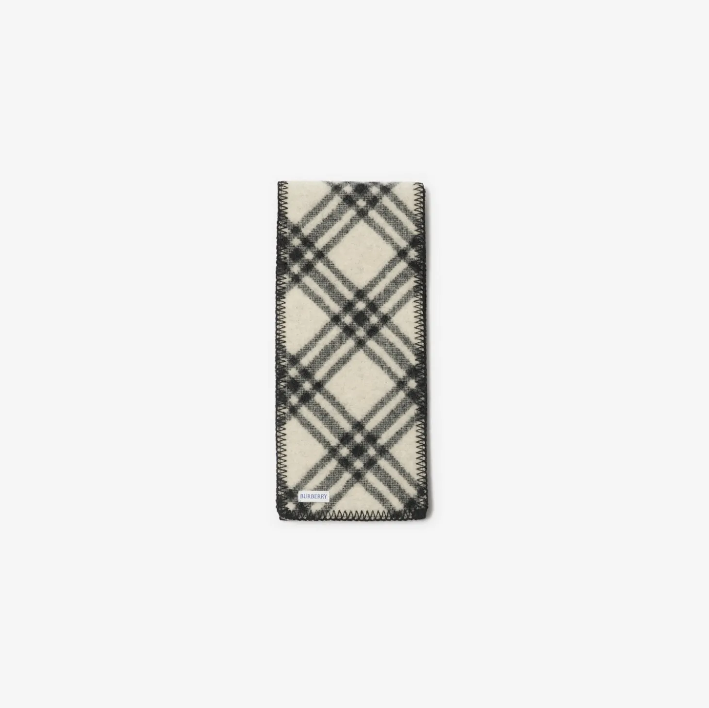 Narrow Check Wool Scarf