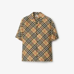 Oversized Check Silk Shirt