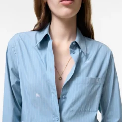 Oversized Knight Fil Coupé Striped Cotton Shirt