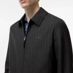 Pinstriped Wool Bloomsbury Harrington Jacket