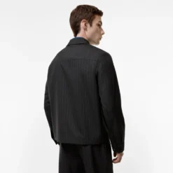 Pinstriped Wool Bloomsbury Harrington Jacket