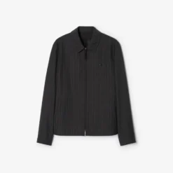 Pinstriped Wool Bloomsbury Harrington Jacket