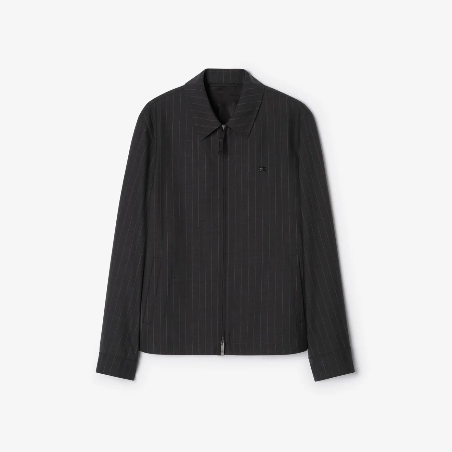 Pinstriped Wool Bloomsbury Harrington Jacket