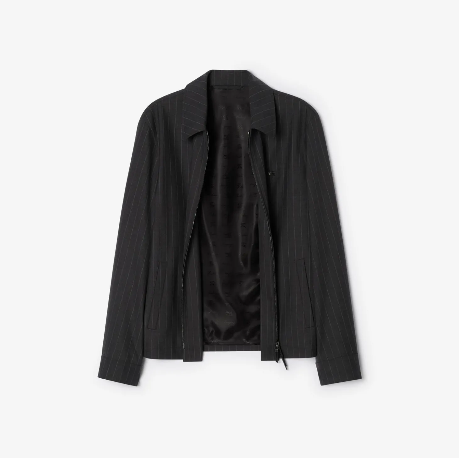 Pinstriped Wool Bloomsbury Harrington Jacket