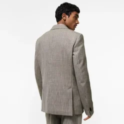 Pinstriped Wool Sloane Tailored Jacket