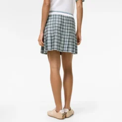 Pleated Check Tennis Mini Skirt