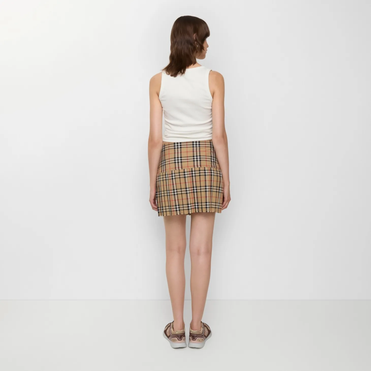 Pleated Check Wool Mini Kilt