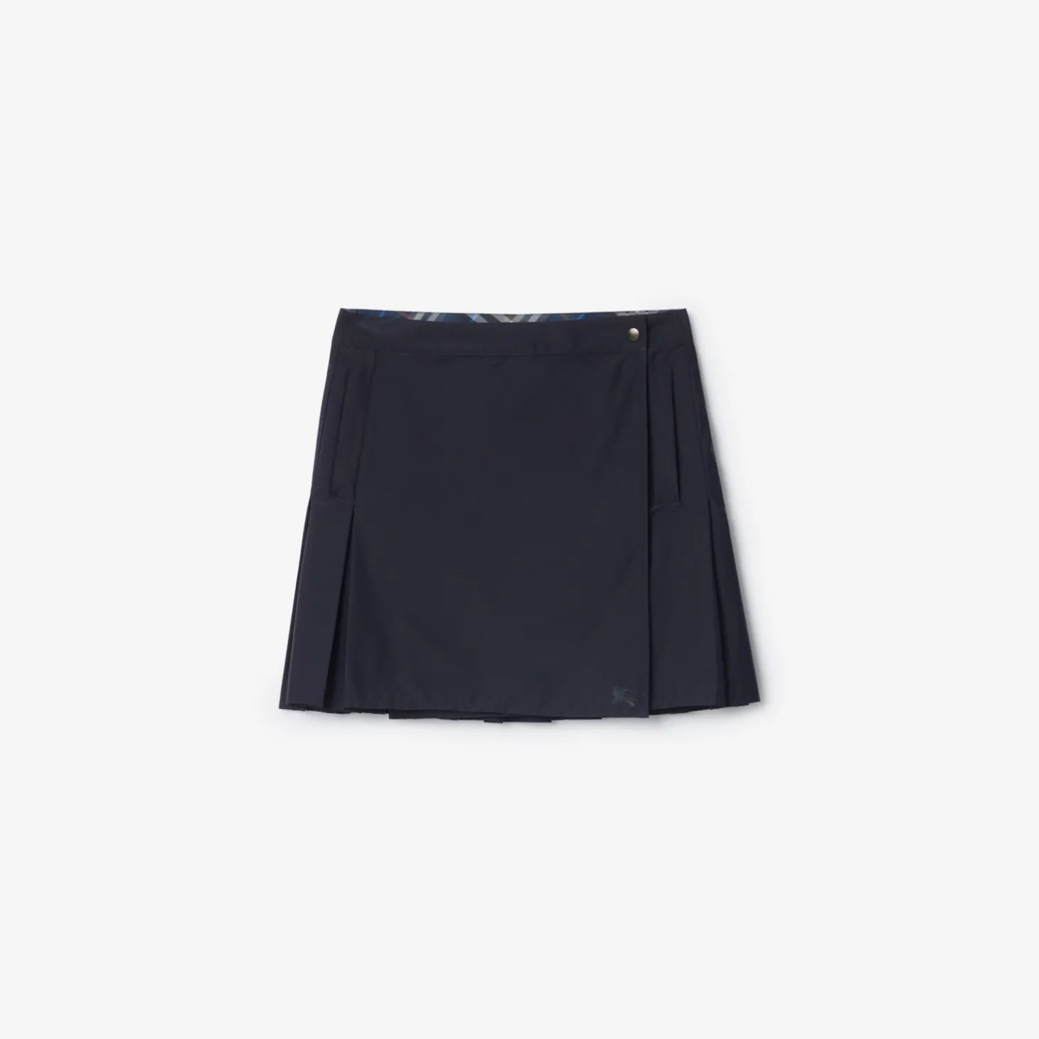 Pleated Stretch Nylon Mini Skirt