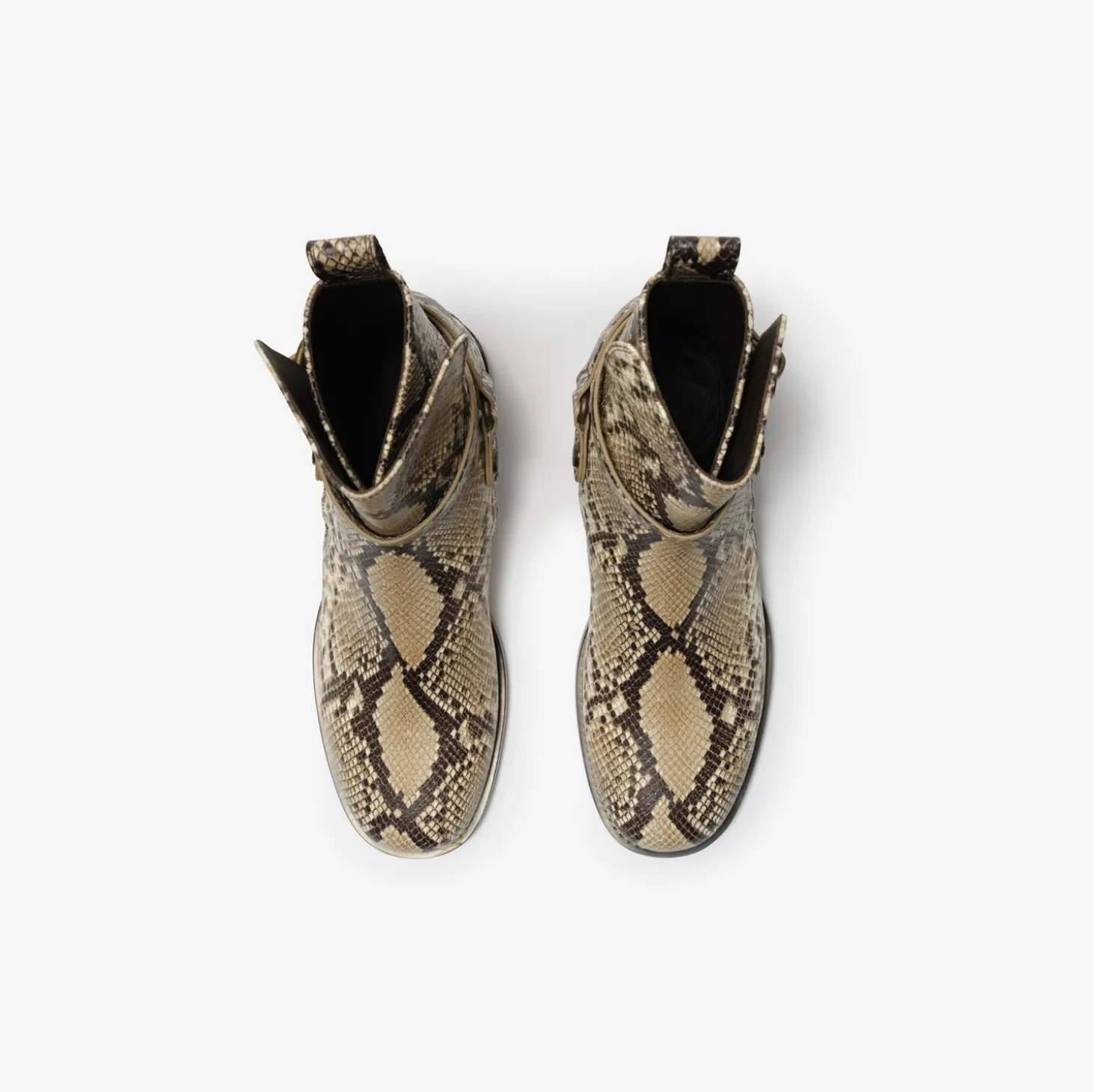 Python-print Leather Ledger Boots