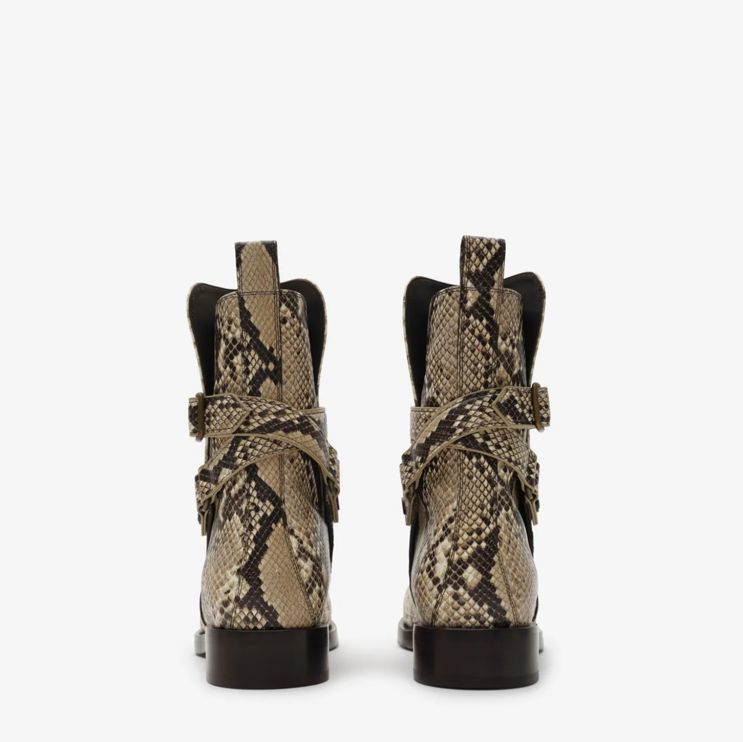 Python-print Leather Ledger Boots