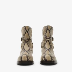 Python-print Leather Ledger Boots