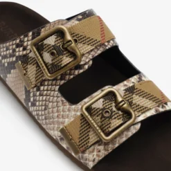 Python-print Leather Urchin Sandals​