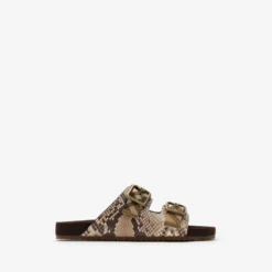 Python-print Leather Urchin Sandals​