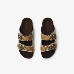 Python-print Leather Urchin Sandals