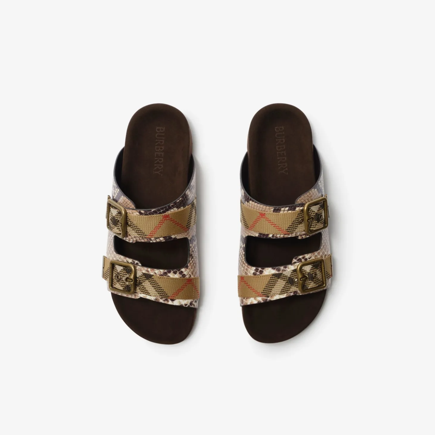 Python-print Leather Urchin Sandals