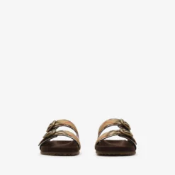 Python-print Leather Urchin Sandals
