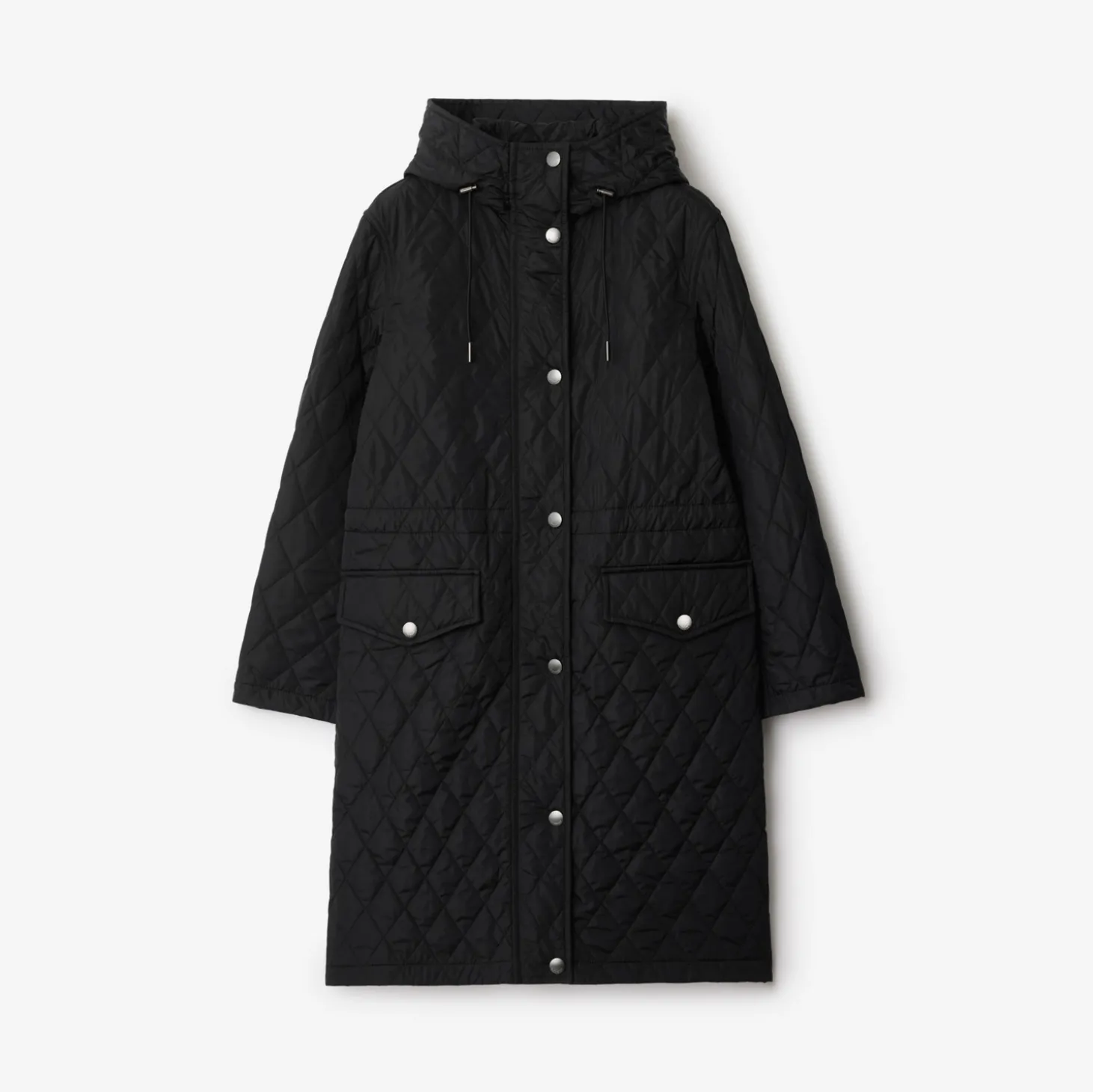 Quilted Nylon Hooded Coat