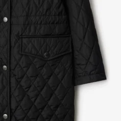 Quilted Nylon Hooded Coat