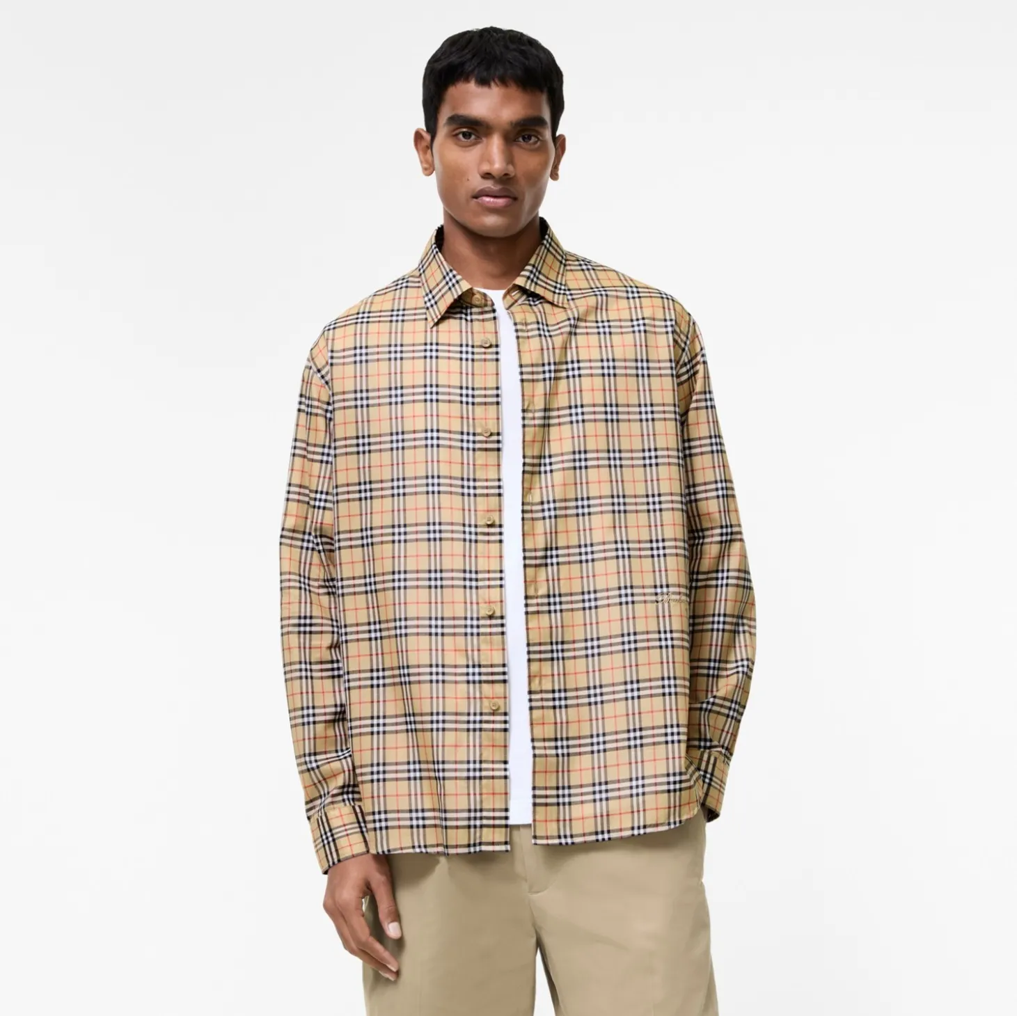 Relaxed Fit Check Cotton Shirt