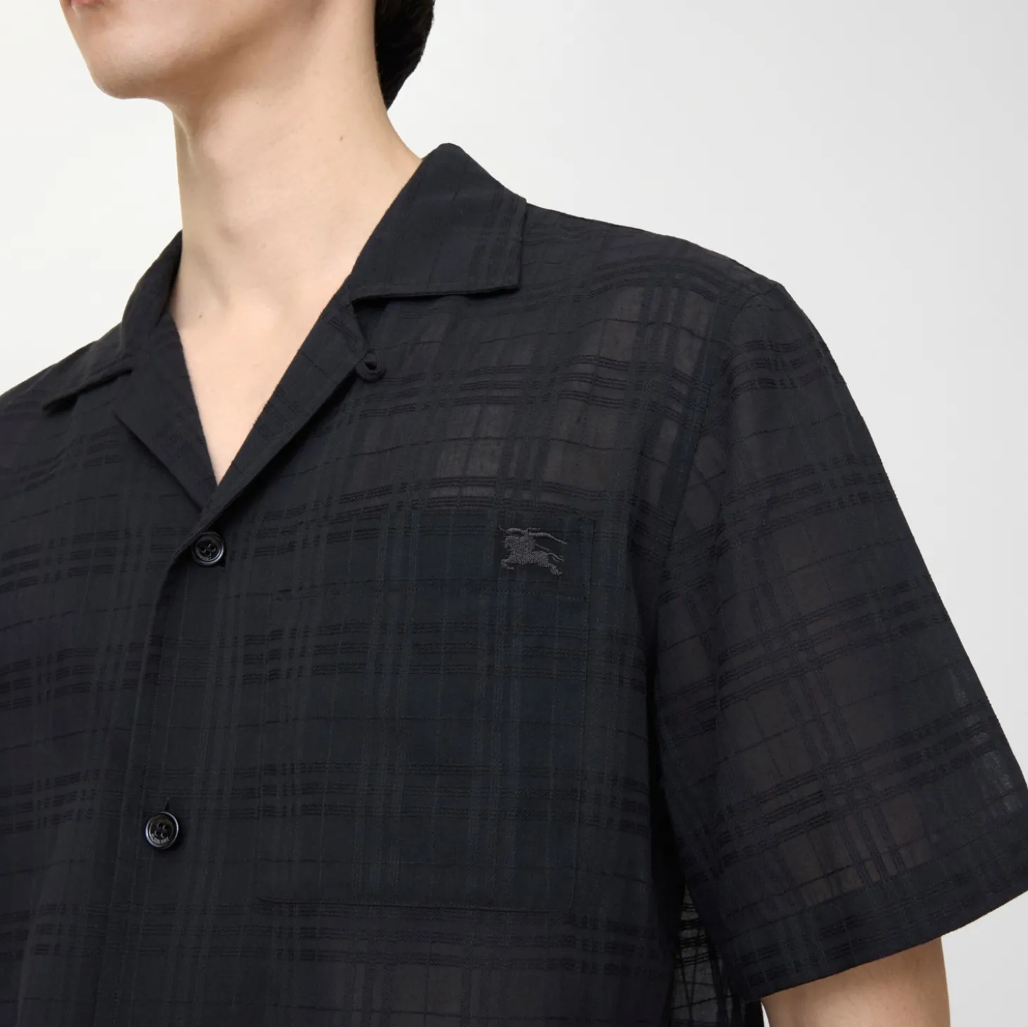 Relaxed Fit Check Cotton Voile Shirt