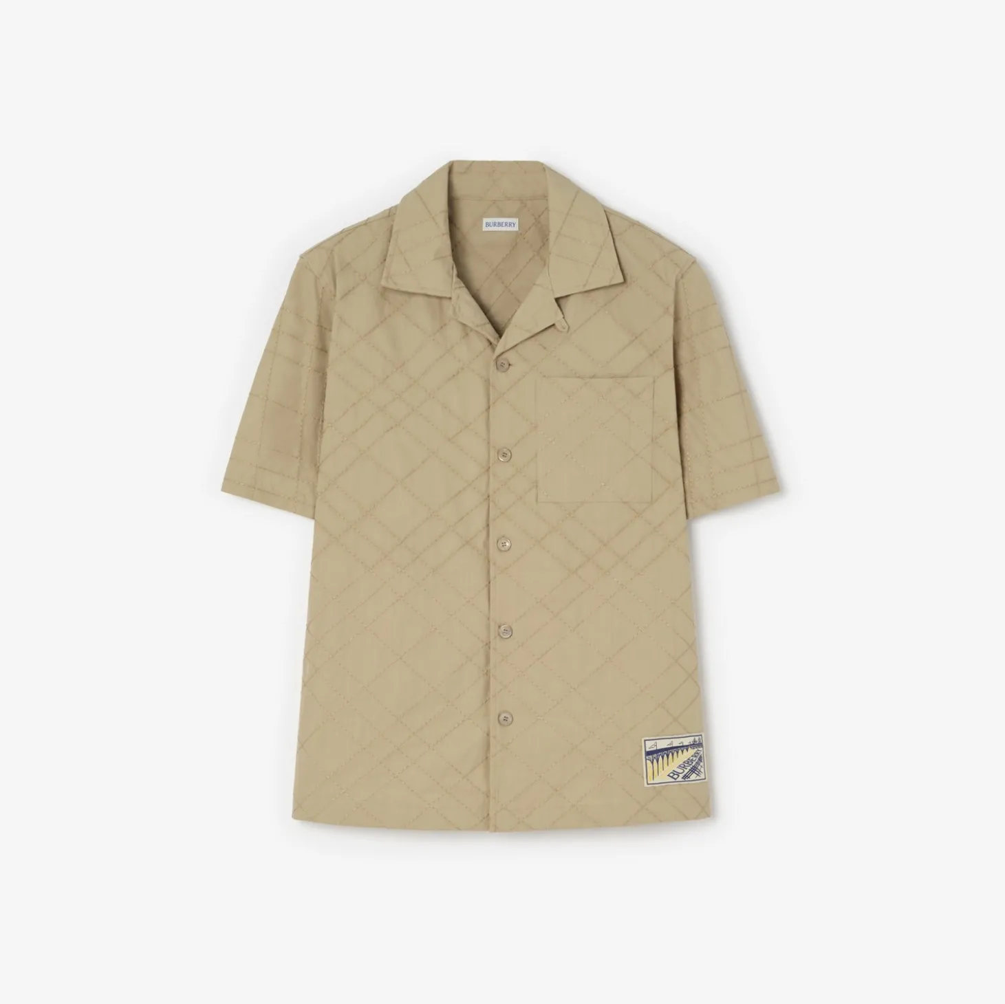 Relaxed Fit Check Embroidered Cotton Shirt