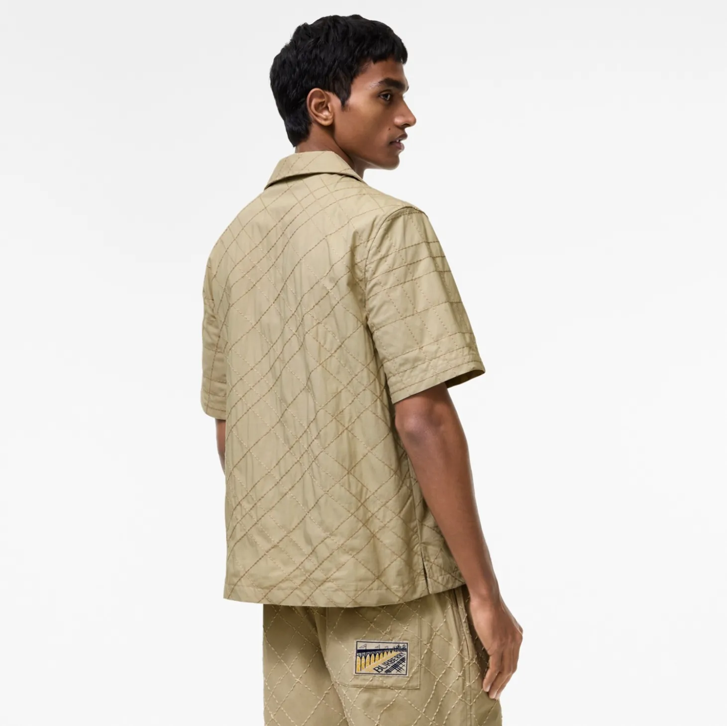 Relaxed Fit Check Embroidered Cotton Shirt