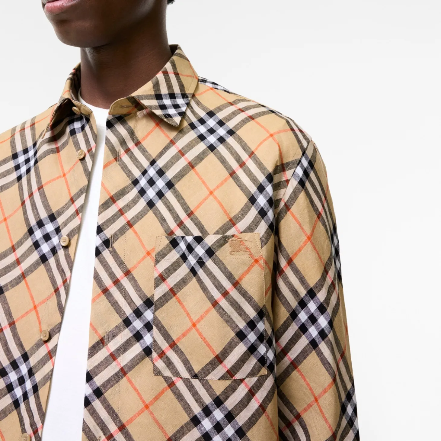 Relaxed Fit Check Linen Shirt
