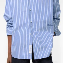 Relaxed Fit Striped Cotton Shirt