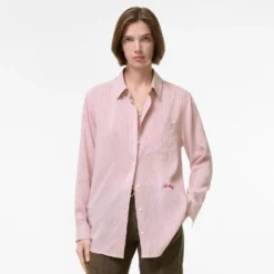 Relaxed Fit Striped Silk Shirt