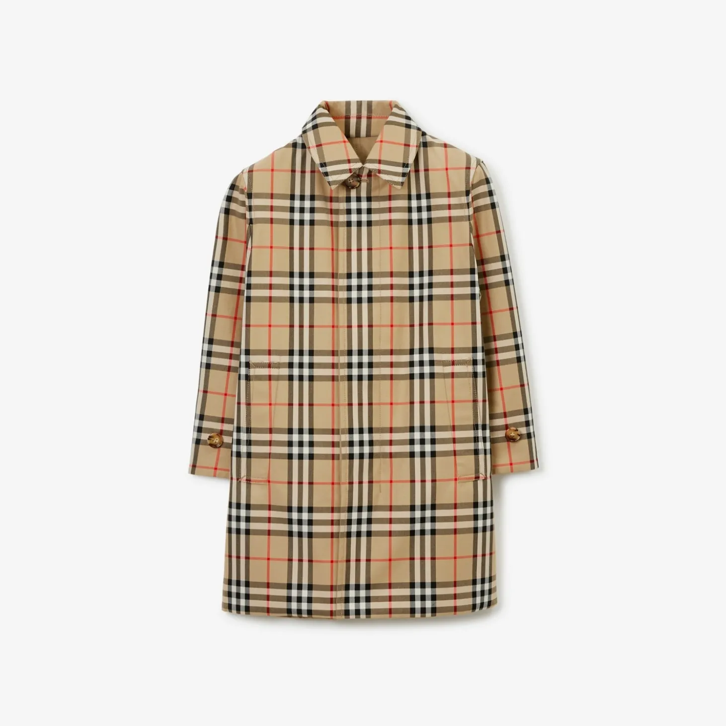 Reversible Check Gabardine Car Coat