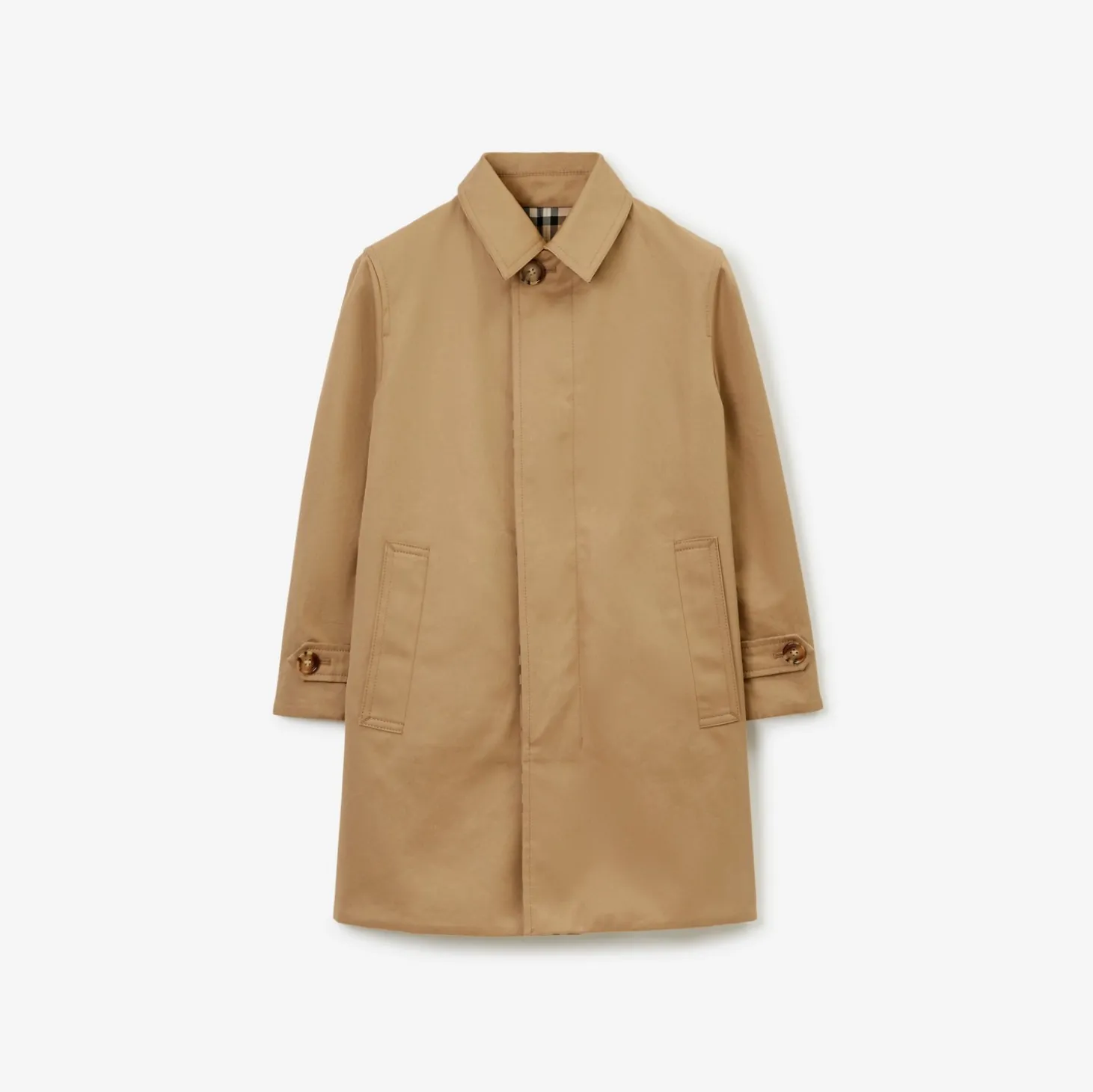 Reversible Check Gabardine Car Coat