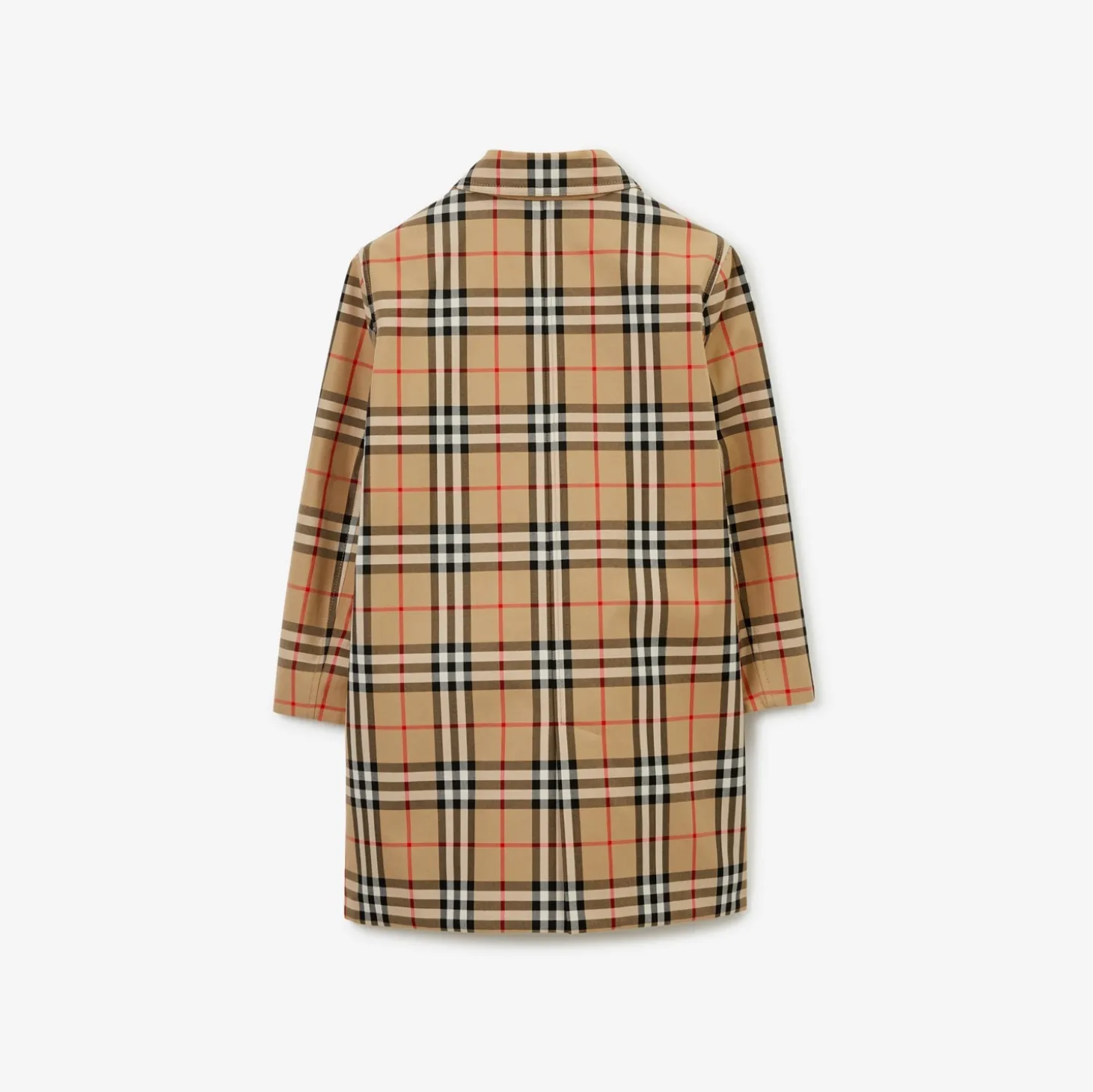Reversible Check Gabardine Car Coat