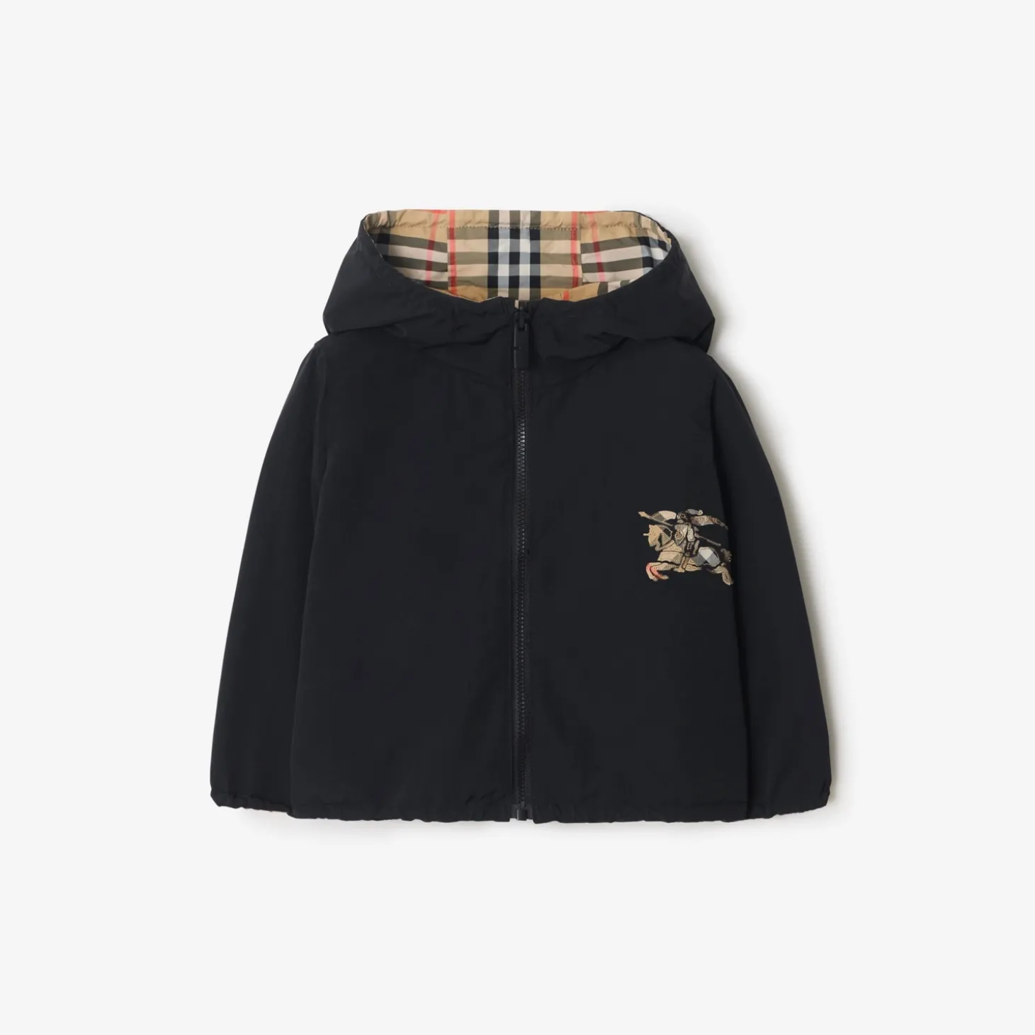 Reversible Check Hooded Jacket