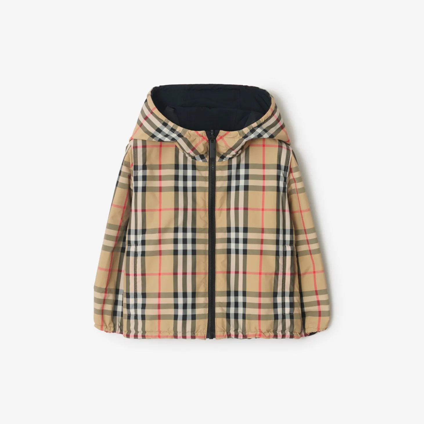 Reversible Check Hooded Jacket