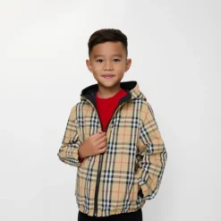 Reversible Check Hooded Jacket