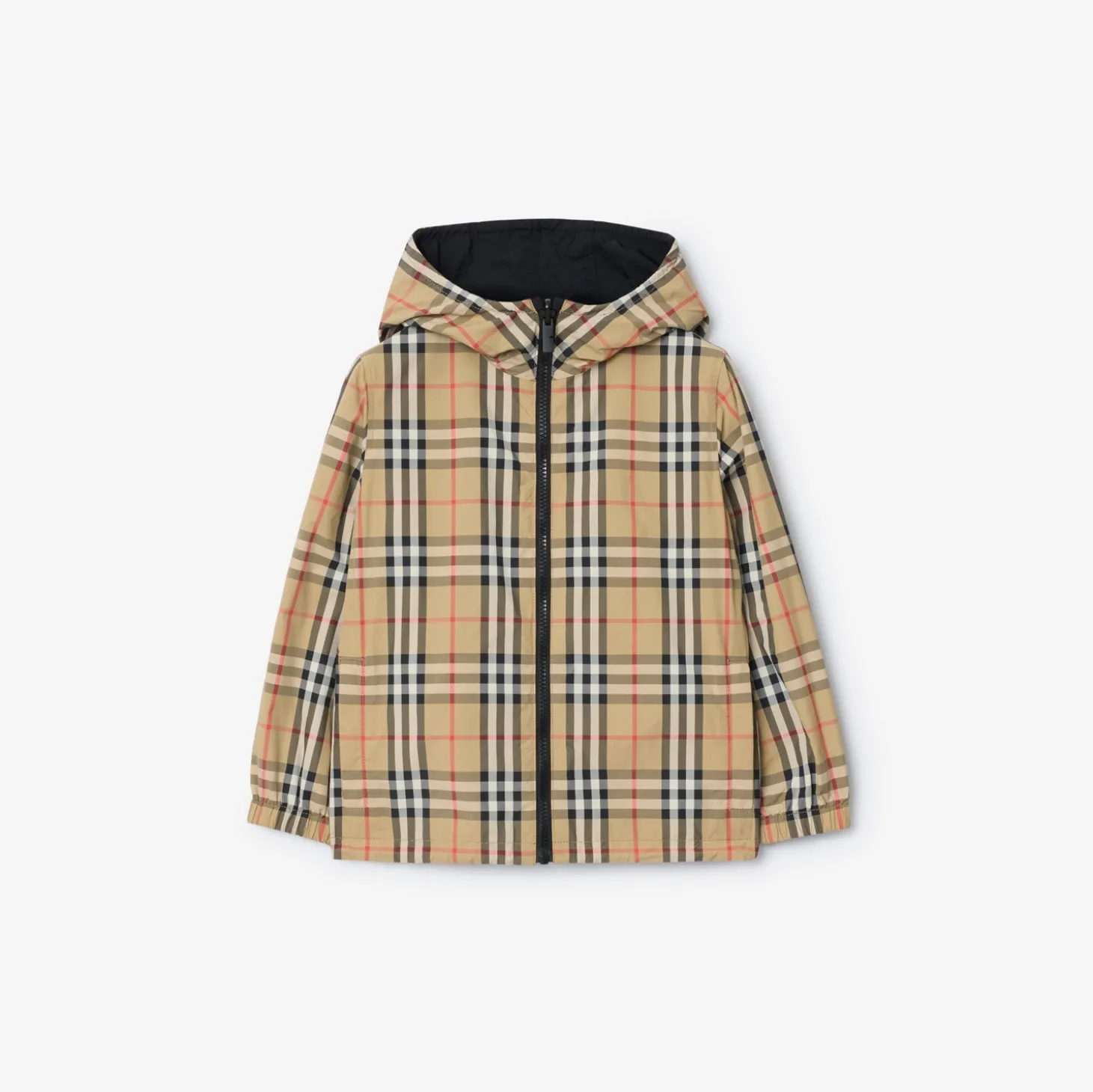 Reversible Check Hooded Jacket