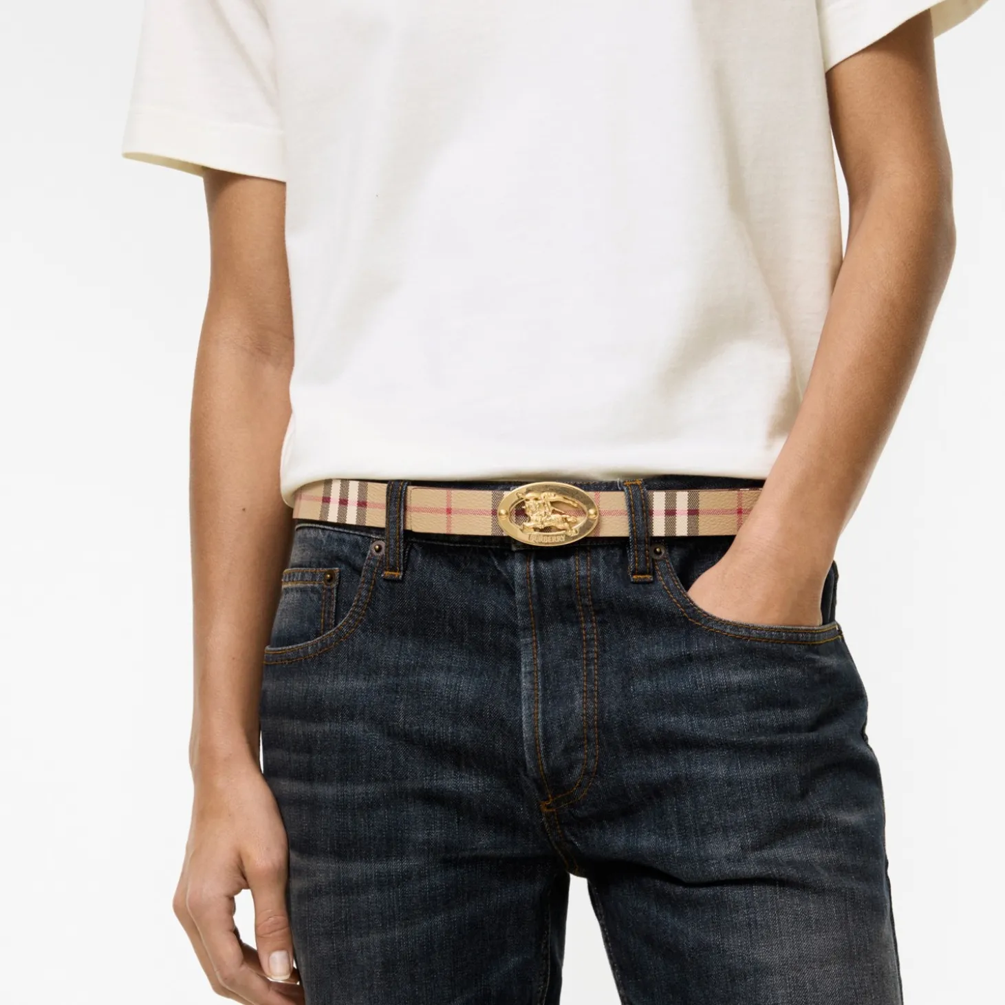 Reversible Check Knight Stamp Belt