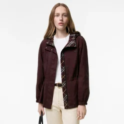 Reversible Check Nylon Hooded Jacket