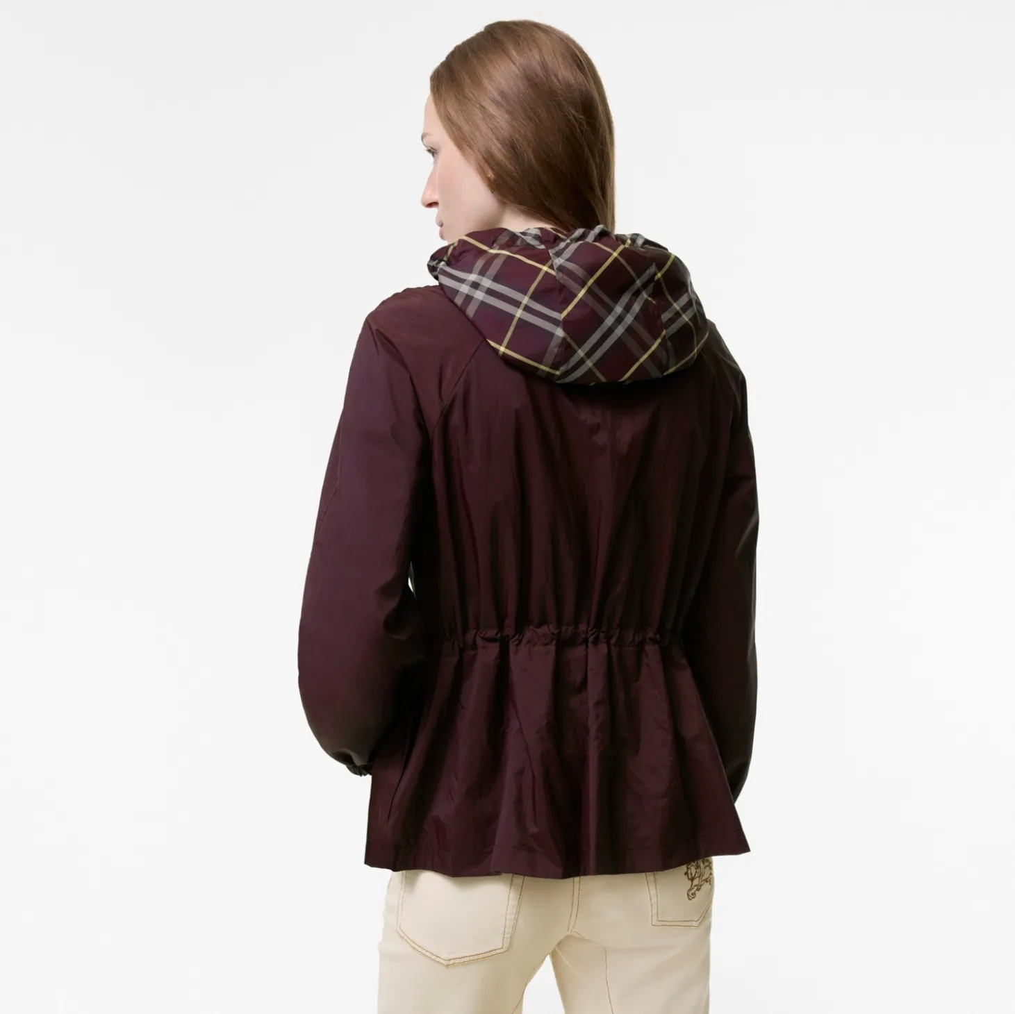 Reversible Check Nylon Hooded Jacket