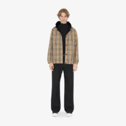Reversible Check Nylon Hooded Jacket